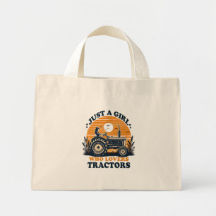 Gewoon meisje dat houdt van tractoren liefhebber mini tote bag