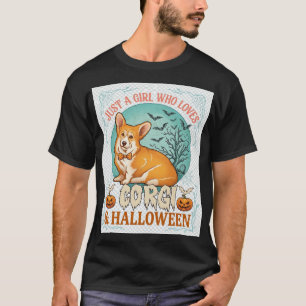 Gewoon Meisje Dat Van Corgi Halloween Pompoenen Vl T-shirt