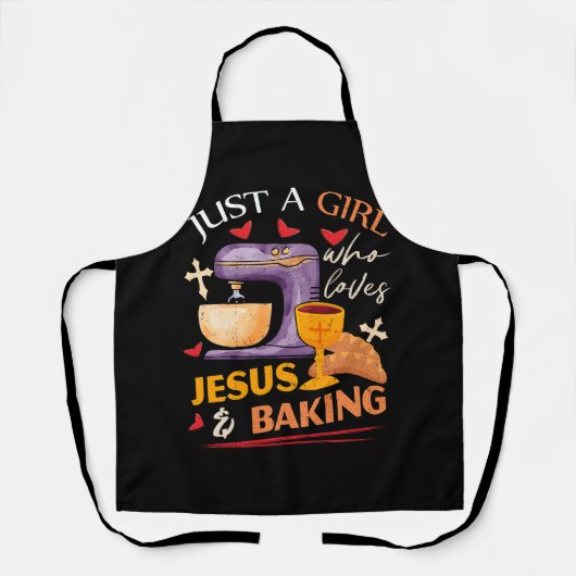 Gewoon meisje dat van Jezus houdt en Christelijke  Schort (Voorkant)