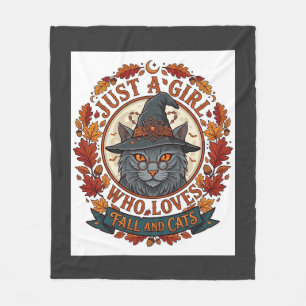 Gewoon Meisje Dat Van Katten Houdt Halloween Heks  Fleece Deken