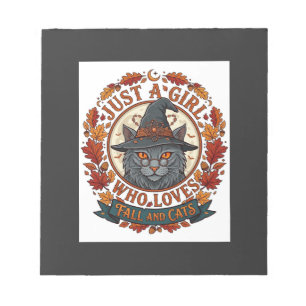 Gewoon Meisje Dat Van Katten Houdt Halloween Heks Notitieblok