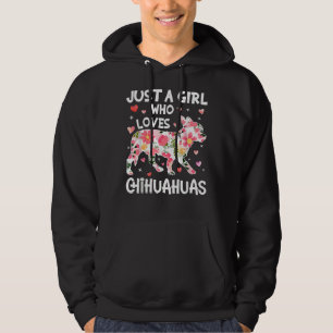 Gewoon meisje houdt van Chihuahuas Cute Flower Hoodie
