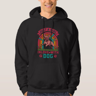 Gewoon meisje verliefd hond Franse Bulldog Regenbo Hoodie