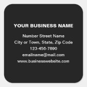 Gewoon merk op zwart vierkant sticker (Voorkant)