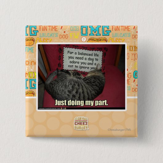 Gewoon mijn deel doen. vierkante button 5,1 cm (Voorkant)