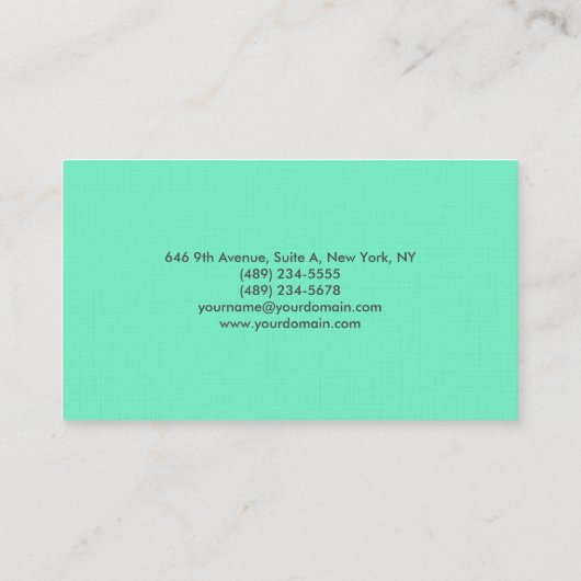 Gewoon minimalistisch blauw visitekaartje (Achterkant)