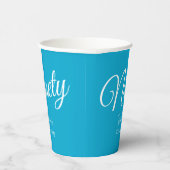 Gewoon modern script Aqua Blue 90e verjaardagsfees Papieren Bekers (Rechts)