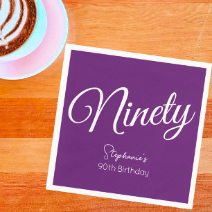 Gewoon modern script herfst Paarse 90ste verjaarda Servet