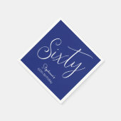Gewoon modern script marineblauw 60ste verjaardag servet (Hoek)