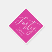 Gewoon modern script Roze 40e verjaardagsfeest Servet (Hoek)