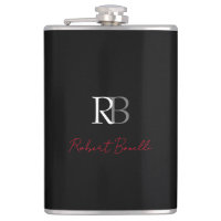 Gewoon Modern Zwart Rood Monogrammed Initialen Naa