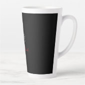 Gewoon Modern Zwart Rood Monogrammed Initialen Naa Latte Mok (Rechts)