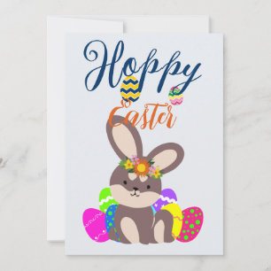 gewoon Moderne esster bunny Happy Easter voor vrie Feestdagenkaart