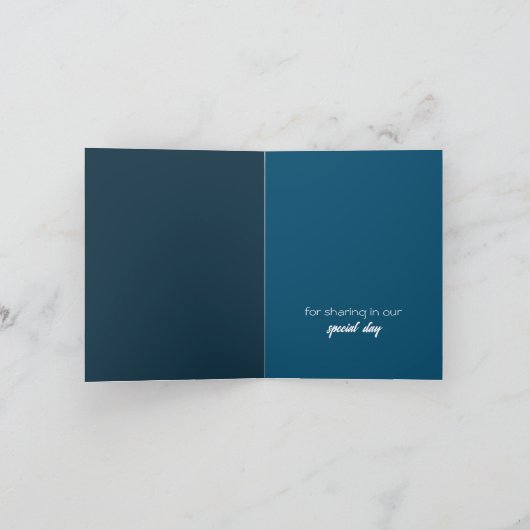 Gewoon moderne, trendy bruiloft bedankkaart (Binnen)