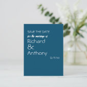 Gewoon moderne, trendy bruiloft Save the Date Aankondigingskaart (Staand voorkant)
