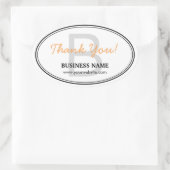 Gewoon Monogram Business Dank je Ovale stickers (Tas)