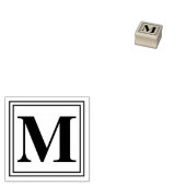 Gewoon Monogram Initiaal Rubberstempel (Gestempeld)
