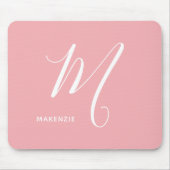 Gewoon monogram Script Letter M Pink Muismat (Voorkant)