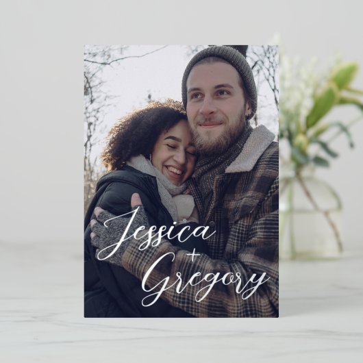 Gewoon namen Bewaar de datum Folie Uitnodiging (Staand Voorkant)