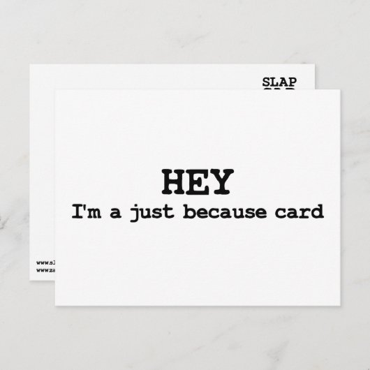 Gewoon omdat het een grappig briefkaart is (Voorkant / Achterkant)