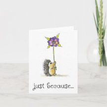 Gewoon omdat Kaart, Schattigee Hedgehog Art Print