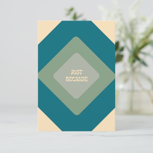 Gewoon omdat Notecards in Blauw Bedankkaart (Staand voorkant)