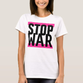 Gewoon ontwerp "strepen roze STOP WAR" T-shirt