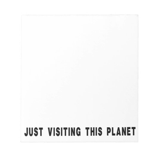 Gewoon op bezoek bij deze planeet notitieblok (Voorkant)