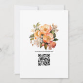 Gewoon peachy bloemenbruiloft kaart (Achterkant)