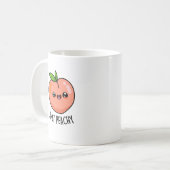 Gewoon Peachy Funny Peach Pun Koffiemok (Voorkant links)