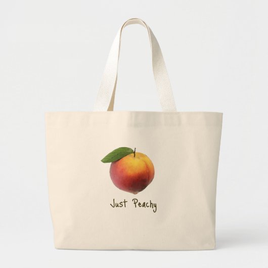 Gewoon Peachy Grote Tote Bag (Voorkant)