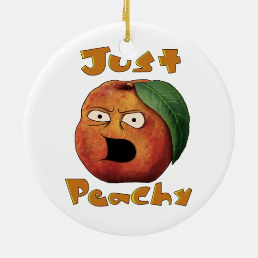 Gewoon Peachy Keramisch Ornament (Achterkant)