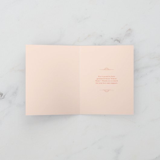 Gewoon Peachy Retro Afstuderen Bedankkaart (Binnen)