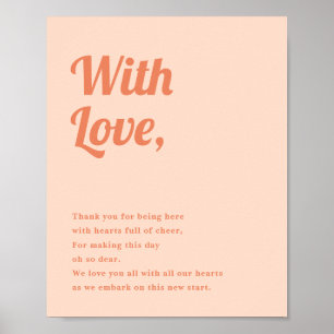 Gewoon Peachy Wedding Bedankt voor je inschrijving Poster