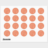 Gewoon Peachy Wedding Dank je Ronde Sticker (Vel)