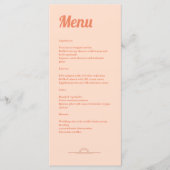 Gewoon Peachy Wedding Menu (Voorkant)