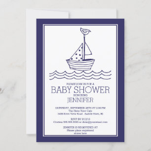 Gewoon perfect nautische zeilboot Baby shower Kaart