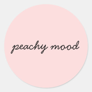 Gewoon Perzik Lief Minimalistisch Script Ontwerp Ronde Sticker