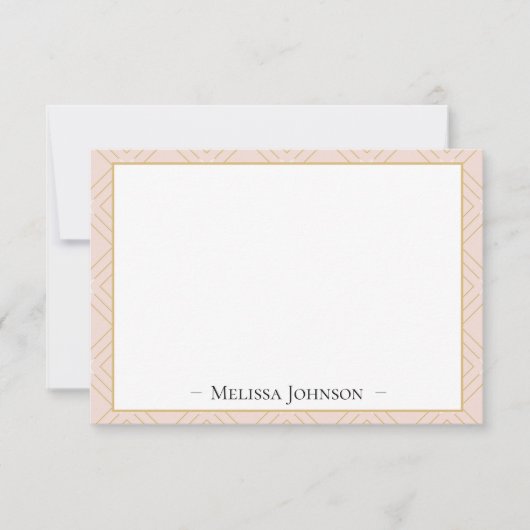 Gewoon perzikkleurig peach gepersonaliseerd notitiekaartje (Voorkant)