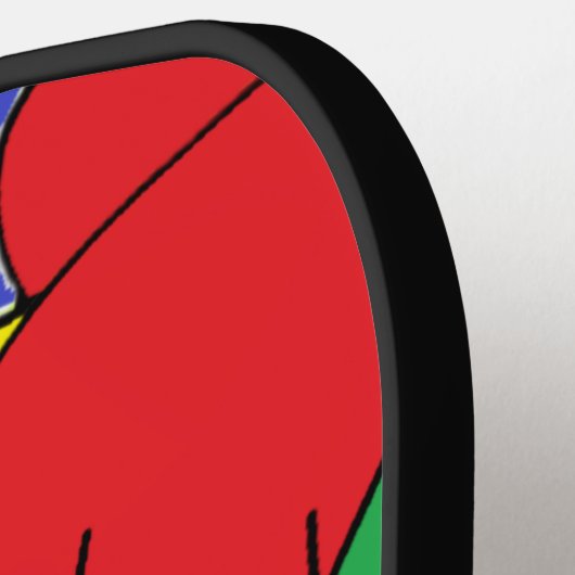 Gewoon plezier, heldere kleuren en wervelingen pickleball paddle (Links Detail)