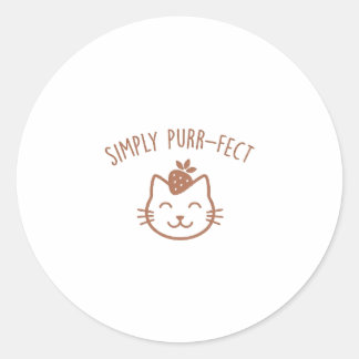 Gewoon Poe-perfecte Aardbei Kat Sticker