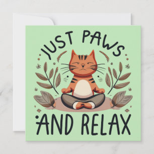 Gewoon poten en ontspannen yoga kat advieskaart