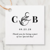 Gewoon prachtige bewerkbare kleur Monogram Favor T Bedankjes Labels (Voorkant)