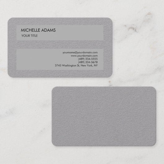 Gewoon Premium - Grijs Eenvoudig professioneel mod Visitekaartje (Voorkant / Achterkant)