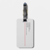 Gewoon professioneel modern zwart grijs rood bagagelabel (Achterkant verticaal)