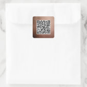 Gewoon QR Code Elegant Roos Gold Professional Vierkante Sticker (Tas)