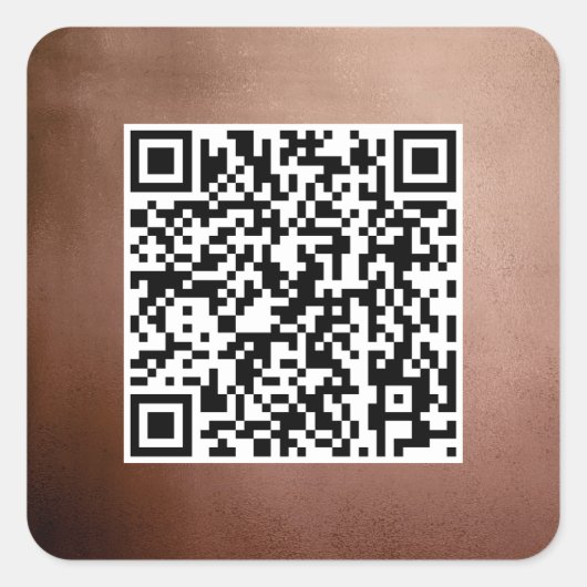 Gewoon QR Code Elegant Roos Gold Professional Vierkante Sticker (Voorkant)