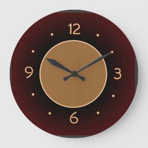 Gewoon RedBrown met Tan Center Kitchen Clock Grote Klok