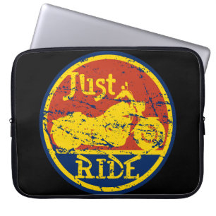 Gewoon Ride Motorcycli Red Blue en Geel Laptop Sleeve