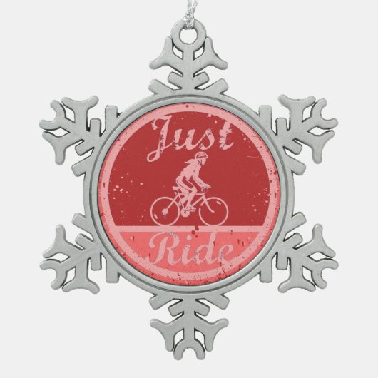 Gewoon Ride Vrouw Cyclist Snowflake Ornament (Voorkant)